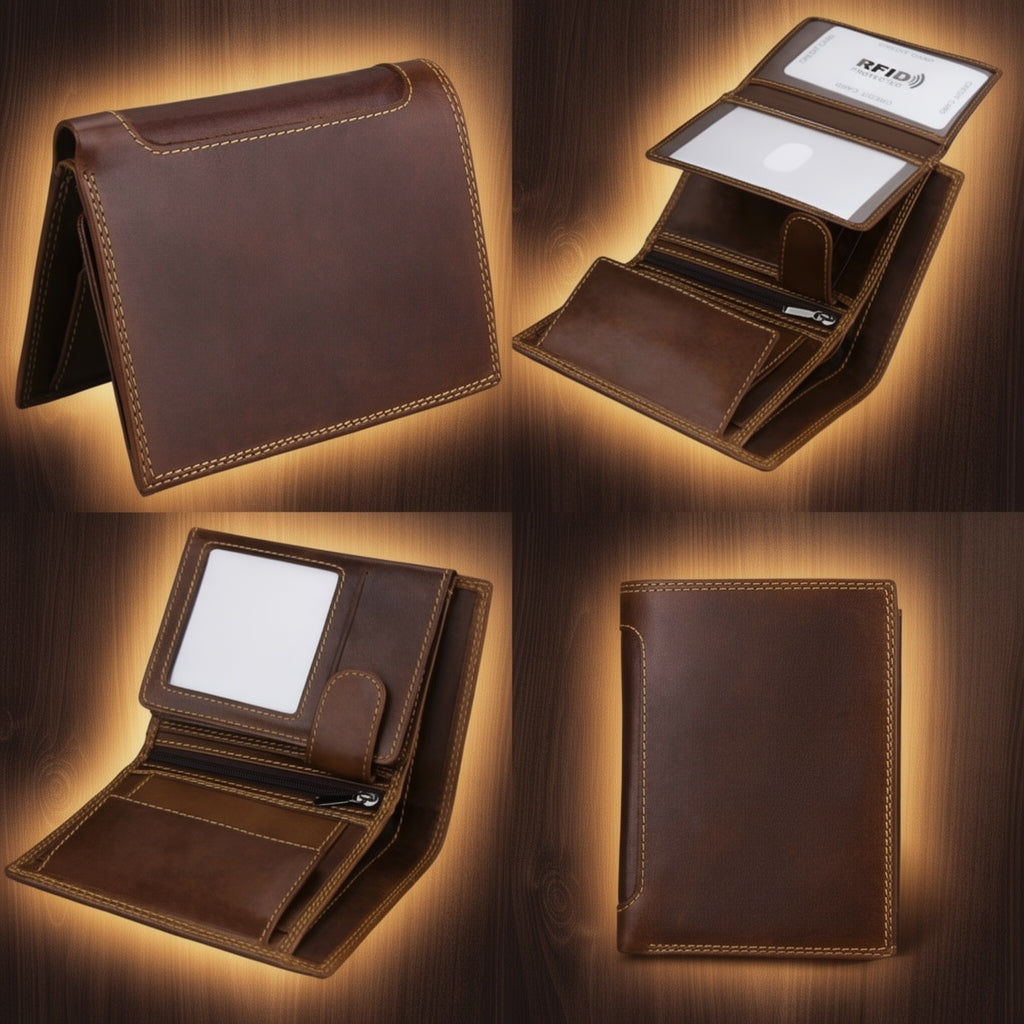 Portefeuille homme en cuir véritable