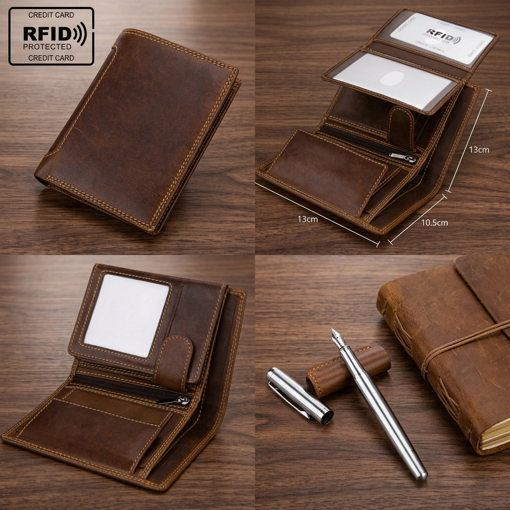 Portefeuille homme en cuir véritable