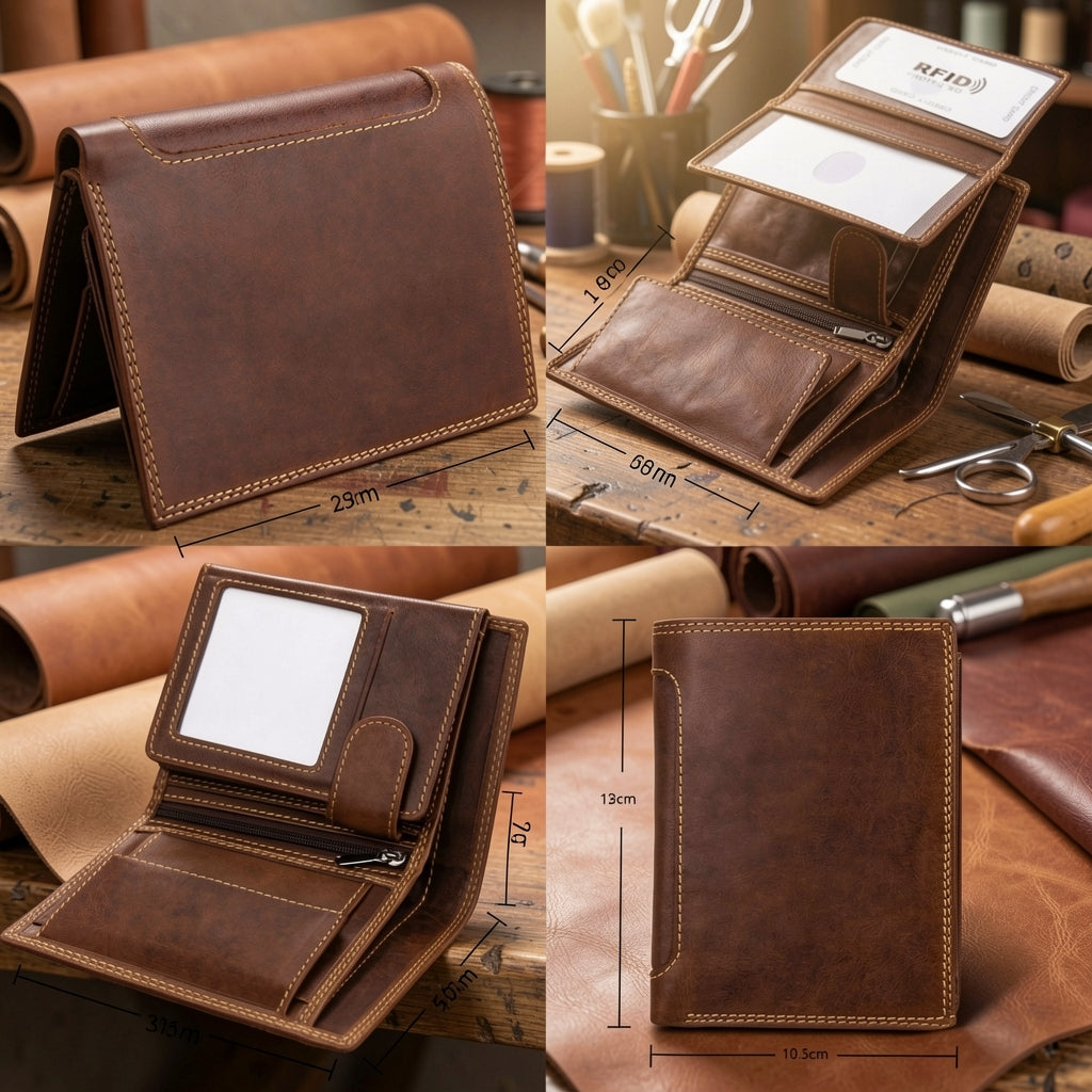 Portefeuille homme en cuir véritable