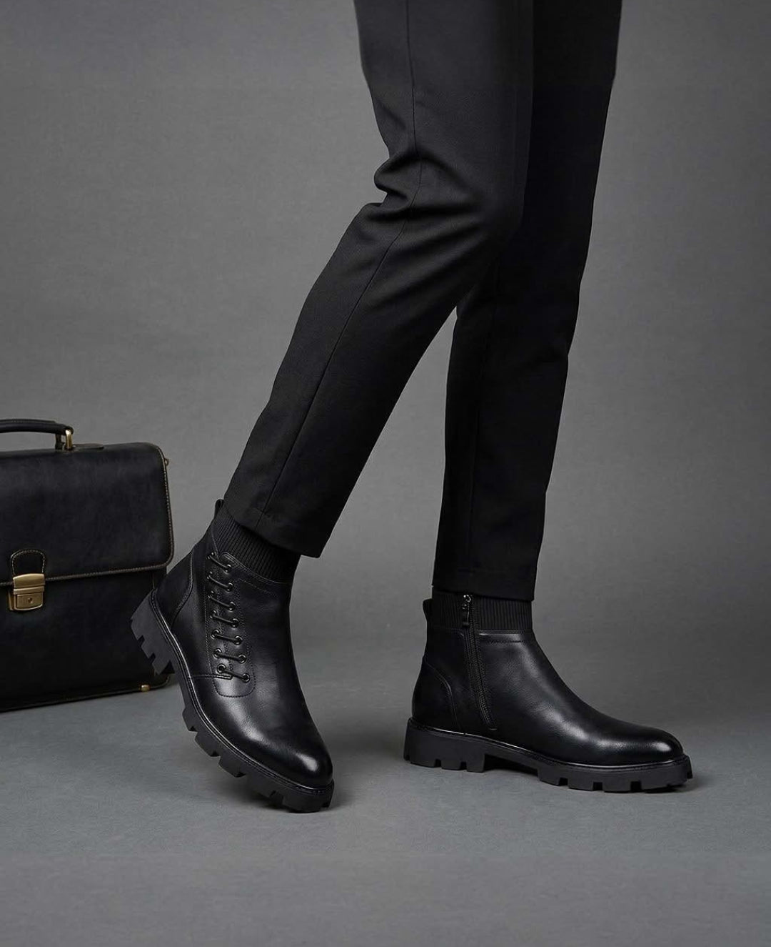 Bottes montante en cuir véritable