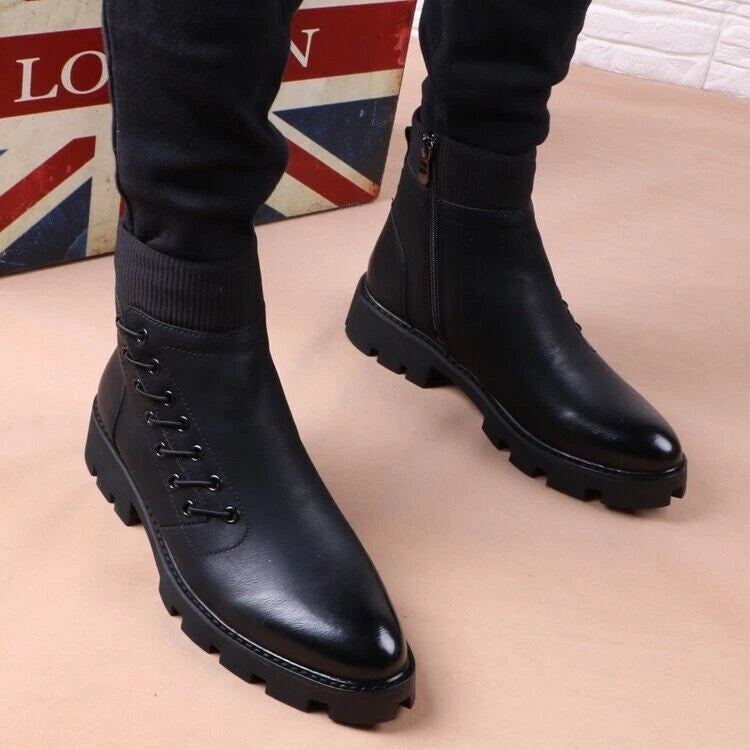 Bottes montante en cuir véritable