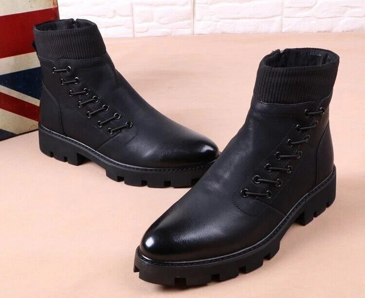 Bottes montante en cuir véritable